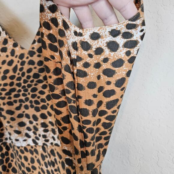 Asos Tie Back Linen Maxi Dress in Leopard Print Women's 6 Casual Weekend - Picture 6 of 12